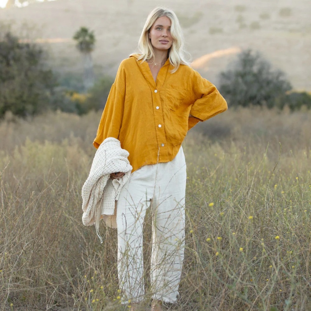 Sea Breeze Washed Linen Top